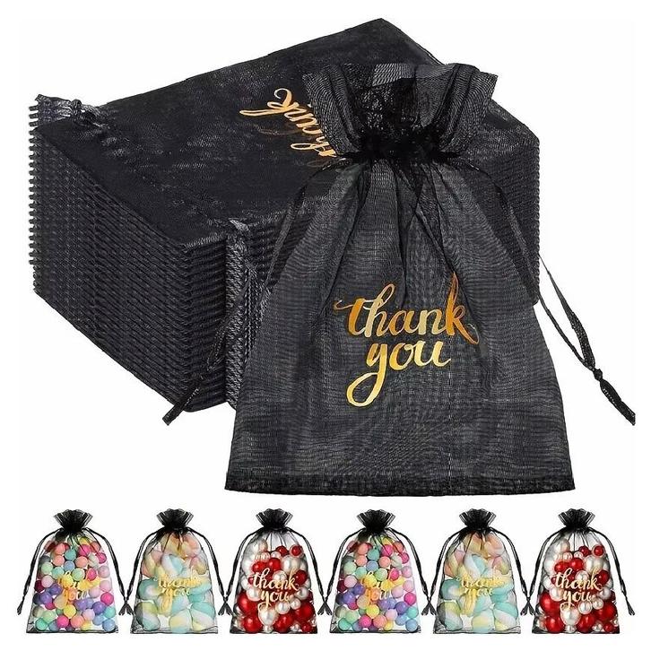 Fako Bijoux - Organza Zakjes Met Print - Thank You - 10x15, Diversen, Cadeauverpakkingen, Verzenden