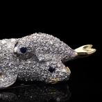 Broche Broche en or 18 carats avec un sceau en diamant et