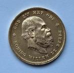 Nederland. Willem III. 10 Gulden 1877 incl. zilveren penning, Postzegels en Munten, Munten | Nederland