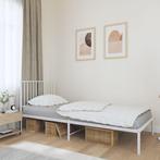 vidaXL Cadre de lit métal avec tête de lit blanc 90x200, Huis en Inrichting, Slaapkamer | Bedden, Verzenden