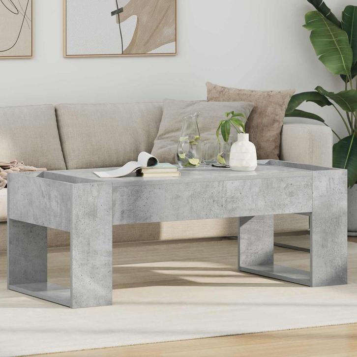 vidaXL Salontafel Beton Grijs 110 x 50 x 41 cm Bewerkt hout, Huis en Inrichting, Tafels | Salontafels, Nieuw, Verzenden