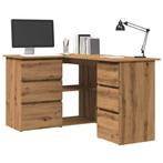 vidaXL Hoekbureau 145x100x76 cm bewerkt hout artisanaal, Huis en Inrichting, Bureaus, Verzenden, Nieuw