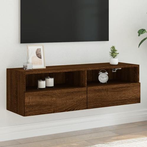 vidaXL Tv-wandmeubel 100x30x30 cm bewerkt hout bruin, Huis en Inrichting, Kasten |Televisiemeubels, Nieuw, Verzenden