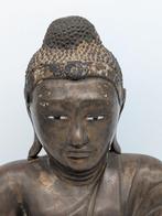 Mandalay Brons Boeddha – Zittende Boeddha in aardraakgebaar, Antiek en Kunst