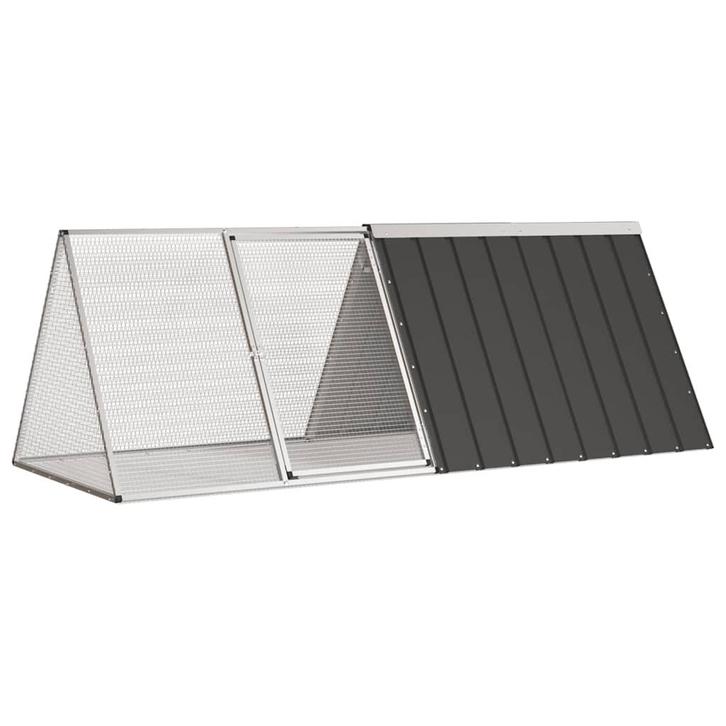vidaXL Konijnenhok 201,5x80,5x71 cm gegalvaniseerd staal, Dieren en Toebehoren, Knaagdieren en Konijnen | Hokken en Kooien, Nieuw