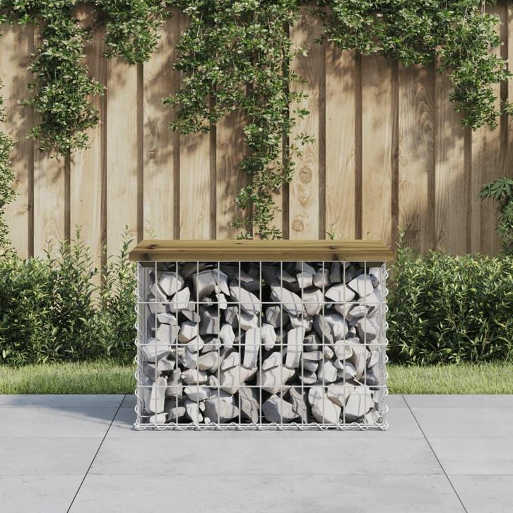 vidaXL Tuinbank schanskorfontwerp 63x44x42 cm geïmpregneerd, Tuin en Terras, Tuinsets en Loungesets, Nieuw, Verzenden