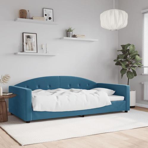 vidaXL Slaapbank 100x200 cm fluweel blauw, Huis en Inrichting, Slaapkamer | Bedden, Nieuw, Verzenden