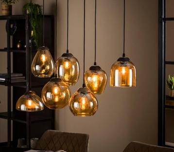 Hanglamp Gold Amber Glas - Dimbaar - Design - Nieuw 2024