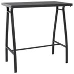 vidaXL Table de bar de jardin Noir 110x60x110 cm Verre, Verzenden