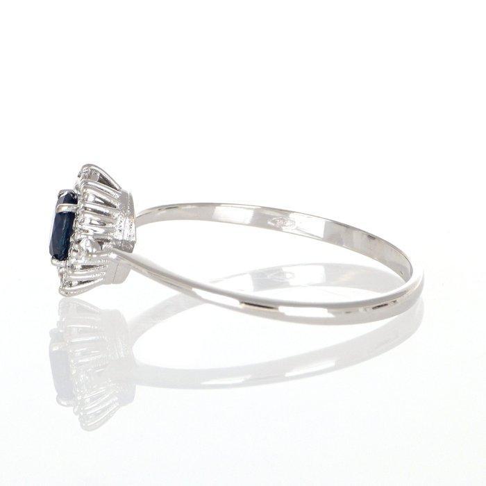 Zonder minimumprijs - Ring - 18 karaat Witgoud Saffier -, Handtassen en Accessoires, Ringen