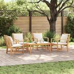 vidaXL Tuinbank Set Naturel Massief teakhout, Tuin en Terras, Verzenden, Nieuw
