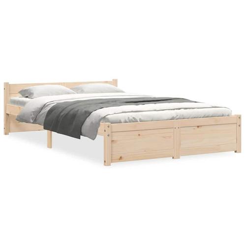 Bedframe Massief Hout 120x200 | Retourkoopje | 60% eraf!, Huis en Inrichting, Slaapkamer | Bedden, 120 cm, 200 cm, Bruin, Nieuw