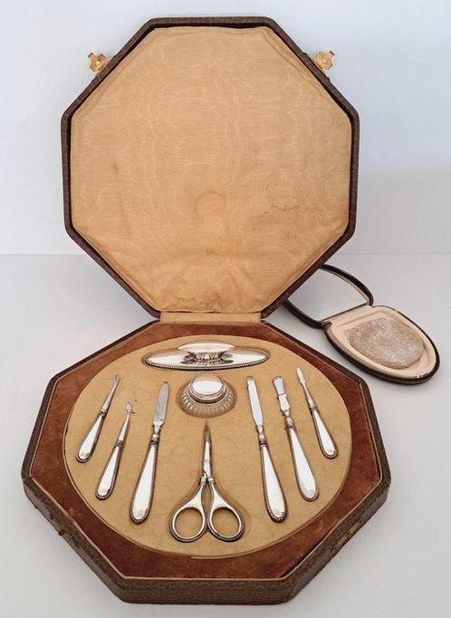 Toiletset (10) - .800 zilver, Antiek en Kunst, Antiek | Zilver en Goud