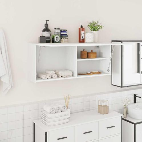 vidaXL Badkamerwandkast 100x25x40 cm bewerkt hout wit, Huis en Inrichting, Tafels | Kaptafels, Nieuw, Verzenden