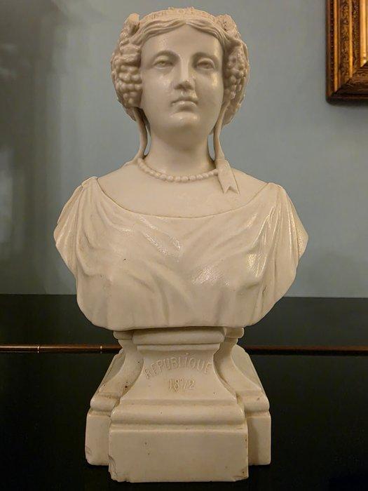 sculptuur, Busto Marianne - 21 cm - Keramiek - 1872, Antiek en Kunst, Antiek | Keramiek en Aardewerk