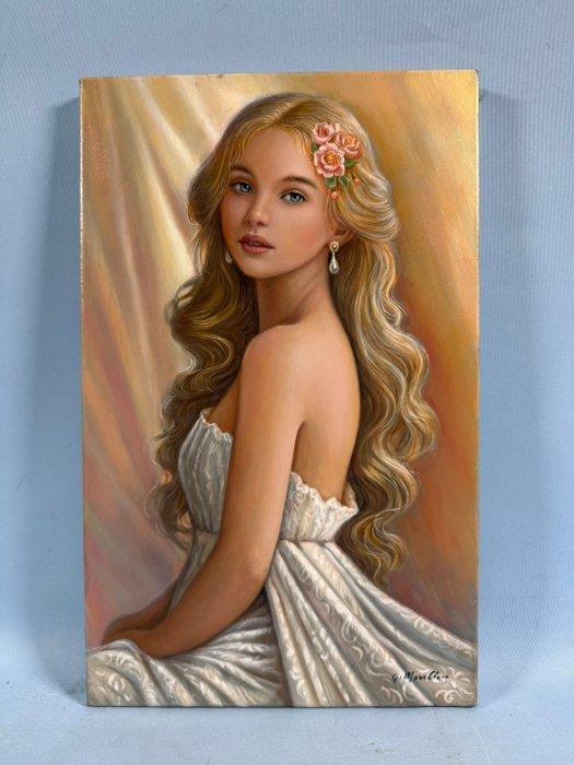 Giovanni Morello (1956) - Sogno di Fanciulla, Antiek en Kunst, Kunst | Schilderijen | Klassiek