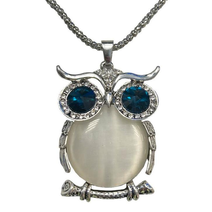 Fako Bijoux - Ketting - Uil - XL - Kattenoog - 39x58mm -, Handtassen en Accessoires, Kettingen, Verzenden