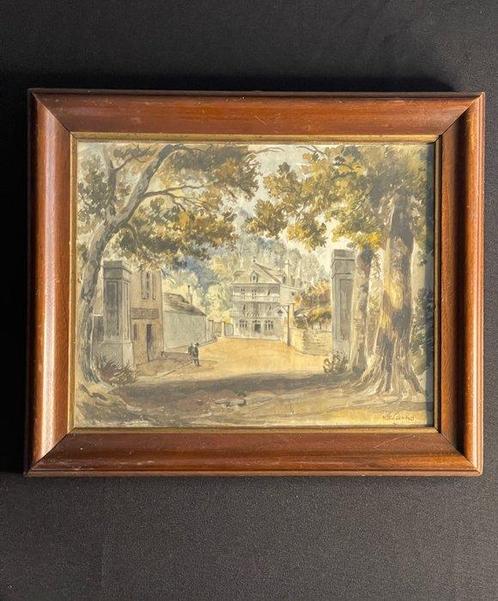 A. Lucas (XIX-XX) - Dorf zu den Füßen d. Sabiner Berge, Antiek en Kunst, Kunst | Schilderijen | Klassiek