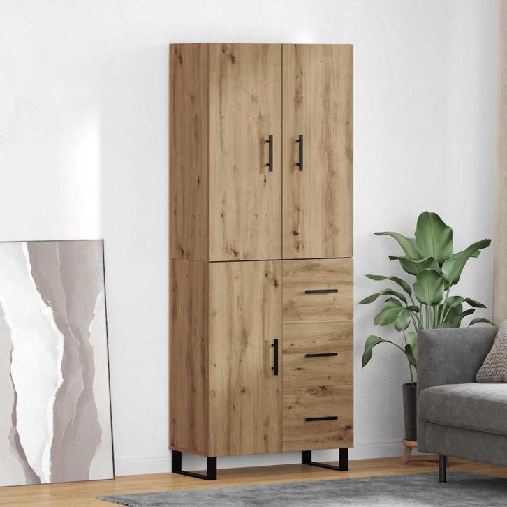 vidaXL Highboard 2 pcs Artisan Eiken Gefabriceerd Hout en, Huis en Inrichting, Kasten | Dressoirs, Nieuw, Verzenden