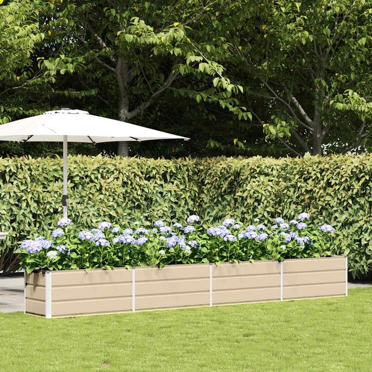 vidaXL Plantenbak Ivoor 480 x 50 x 45 cm Gegevens staal, Tuin en Terras, Bloempotten, Nieuw, Verzenden