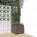 vidaXL Plantenbak met latwerk 40x40x136 cm polypropeen bruin, Tuin en Terras, Verzenden, Nieuw