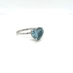 Ring - 14 karaat Witgoud - 4.35ct. tw. Blauw Diamant (Fancy