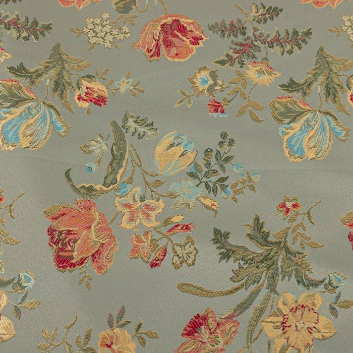 Brokaatstof (Lampasso) Italiaans - Groene zijde –, Antiek en Kunst, Antiek | Tapijten, Tafelkleden en Textiel