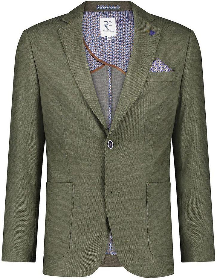 R2 Jersey Colbert Birdseye Groen maat Maat 48/50 (M) Heren, Kleding | Heren, Truien en Vesten, Groen, Nieuw, Maat 48/50 (M), Verzenden