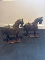 Statue, Paire de chevaux indien - 30 cm - Bois