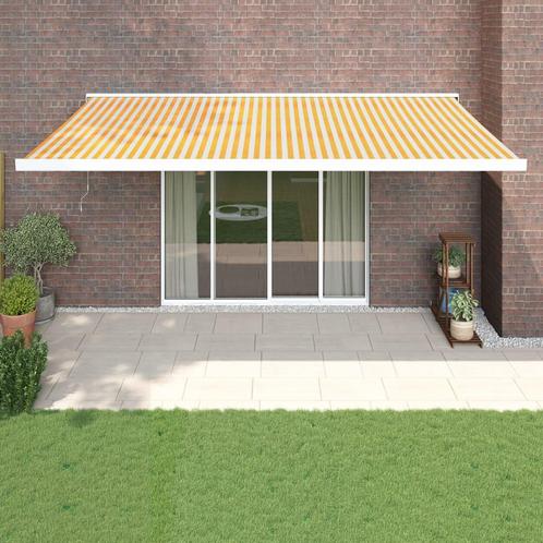 vidaXL Luifel uittrekbaar 5x3 m stof en aluminium geel en, Tuin en Terras, Zonneschermen, Nieuw, Verzenden