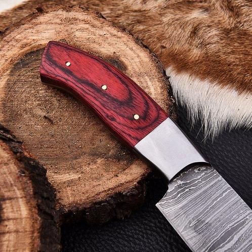 Keukenmes - Chefs knife - olijfhout, koraal en gevouwen, Antiek en Kunst, Antiek | Keukengerei