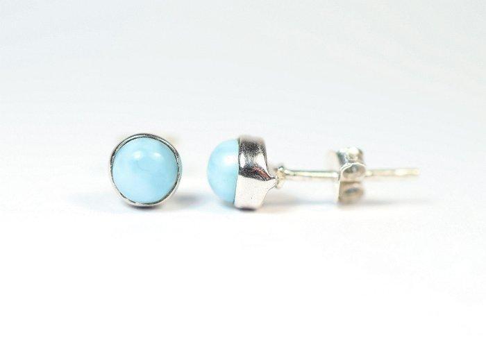 Larimar 2 x oorstekers- 1.24 g - (2), Collections, Minéraux & Fossiles