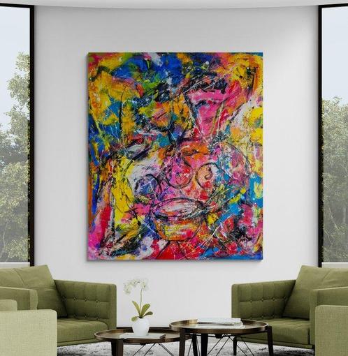 Jovan Srijemac (1962) - To the rhythm of tam tam - (XXL), Antiek en Kunst, Kunst | Schilderijen | Modern