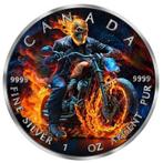 Canada. 5 Dollars 2023 Maple Leaf - Burning Rider, 1 Oz, Postzegels en Munten