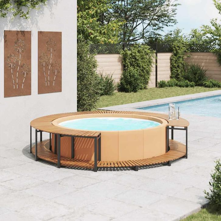 vidaXL Spa-ombouw 273x53 cm massief acaciahout, Tuin en Terras, Zwembaden, Nieuw, Verzenden