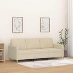 vidaXL Driezitsbank 180 cm stof crèmekleurig, Huis en Inrichting, Zetels | Zetels, Verzenden, Nieuw