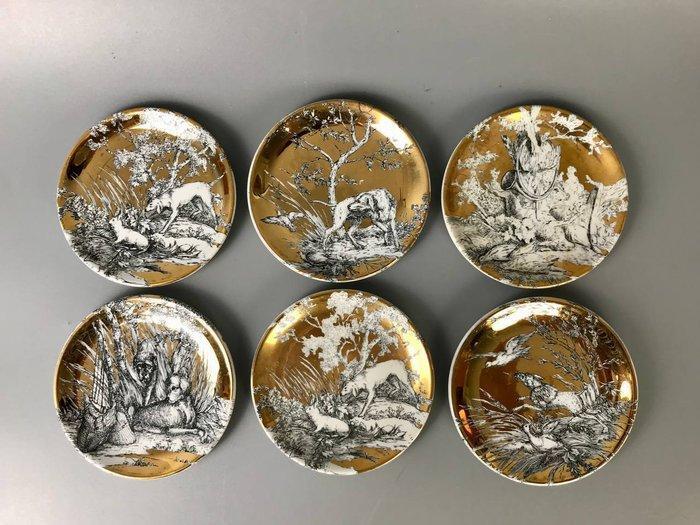 Fornasetti - Scene di caccia - Piero Fornasetti - Bord (6) -, Antiquités & Art, Antiquités | Meubles | Chaises & Canapés