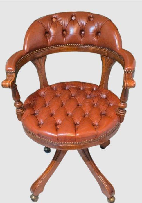 Bureaustoel - Hout, Leder, Antiek en Kunst, Curiosa en Brocante
