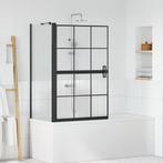 vidaXL Douchewand Zwart en transparant 80 x 67 x 129,5 cm, Doe-het-zelf en Bouw, Verzenden, Nieuw