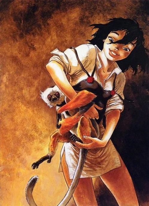 Frank Pé - 1 Offset Print - Zoo - Manon et Le singe, Boeken, Strips | Comics