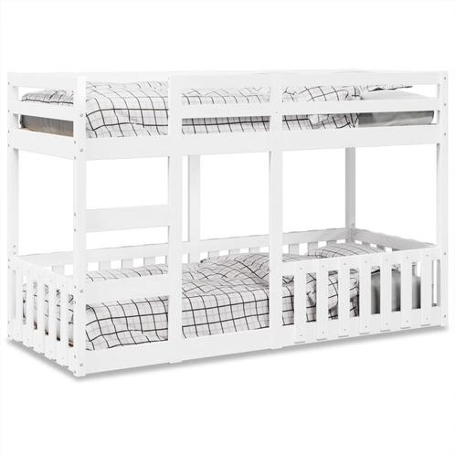 vidaXL Stapelbed 90x190 cm massief grenenhout wit, Huis en Inrichting, Slaapkamer | Bedden, Nieuw, Verzenden