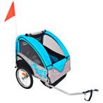 vidaXL Fietstrailer 30 kg grijs en blauw, Fietsen en Brommers, Fietsaccessoires | Aanhangwagens en Karren, Verzenden, Nieuw