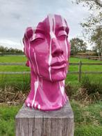 Beeld, head fuchsia with color paint - 50 cm - polyresin