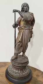 sculptuur, Guerriero berbero - 42 cm - Hout, Zinklegering