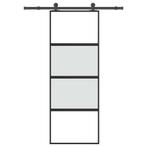 vidaXL Schuifdeur met beslag 76x205 cm gehard glas en, Doe-het-zelf en Bouw, Deuren en Vliegenramen, Verzenden, Nieuw