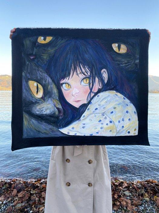 Roger Haus -  – Yellow Eyes, Antiek en Kunst, Kunst | Designobjecten