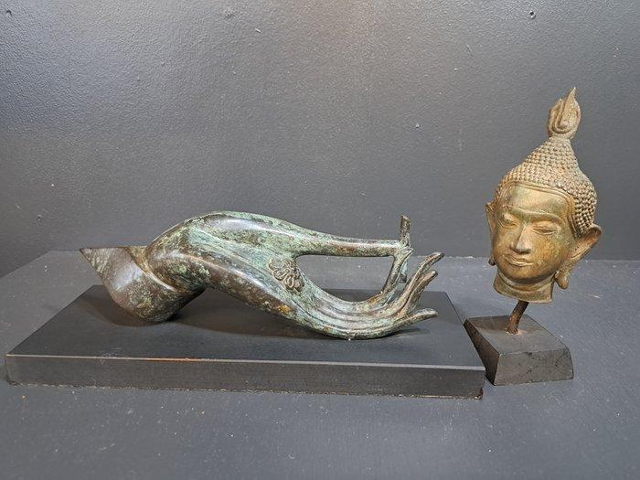 Boeddhistisch kavel van twee! - Statue - Asie (Sans Prix de, Antiek en Kunst, Kunst | Niet-Westerse kunst