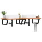 vidaXL Wandbeugels voor wasbak 2 st trapezium staal zwart, Doe-het-zelf en Bouw, Verzenden, Nieuw