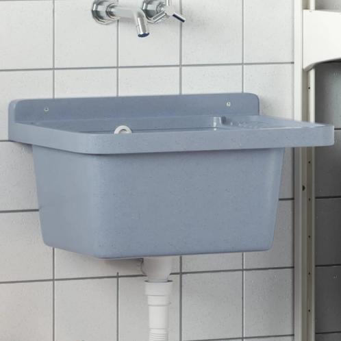 vidaXL Wasbak wandgemonteerd 50x35x24 cm hars grijs, Huis en Inrichting, Keuken | Keukenelementen, Nieuw, Verzenden