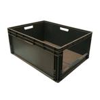 Kunststof Stapelbak met Grijpopening 80x60x44cm Zwart, Ophalen of Verzenden